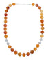 Southwest Fire Agate Authentic Sterling Silver Accent Bead Necklace JX121472